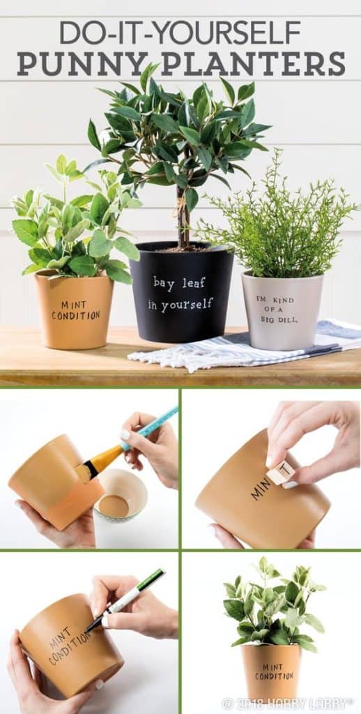 Easy DIY Plant Pun Flower Pot Idea Kids can make for Mothers Day. A great last minute gift idea you an do for Mom's, GrandMother, or Grauntie. On a budget idea.