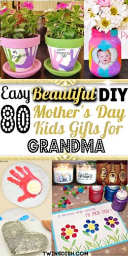 Best Easy DIY Mothers Day Gifts for Grandma from kids. For first mothers day, toddlers, and from daughter.