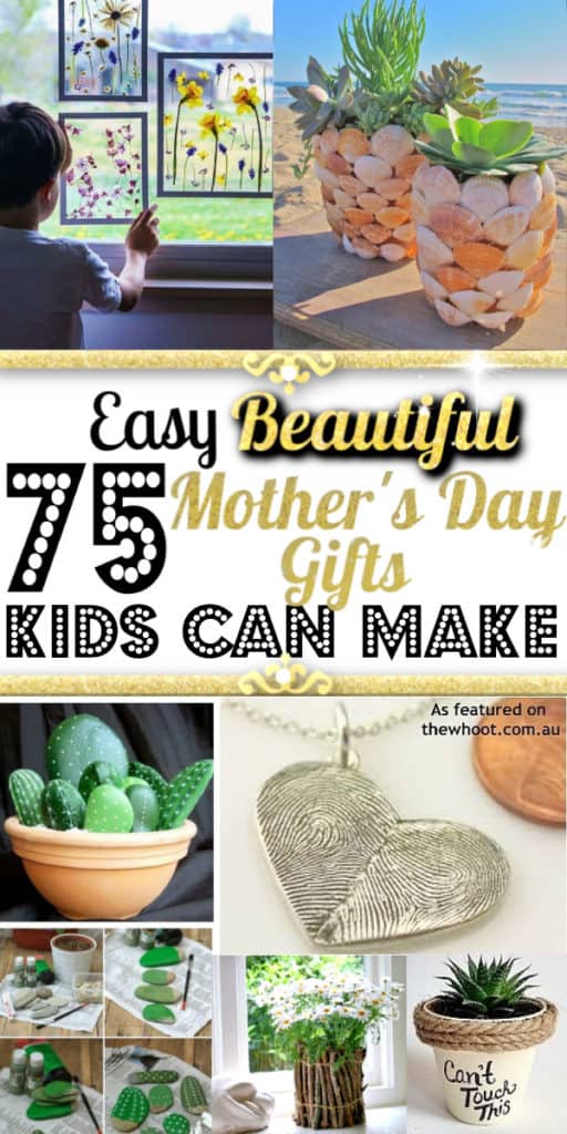 Easy DIY Mother's Day craft gifts kids can make. Great budget mother's day cards, gifts, and kids crafts ideas for the home and garden. #GiftIdeas #FarmHouseDecor