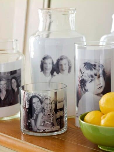 Easy DIY budget Mother's Day gift idea using photos for gift basket