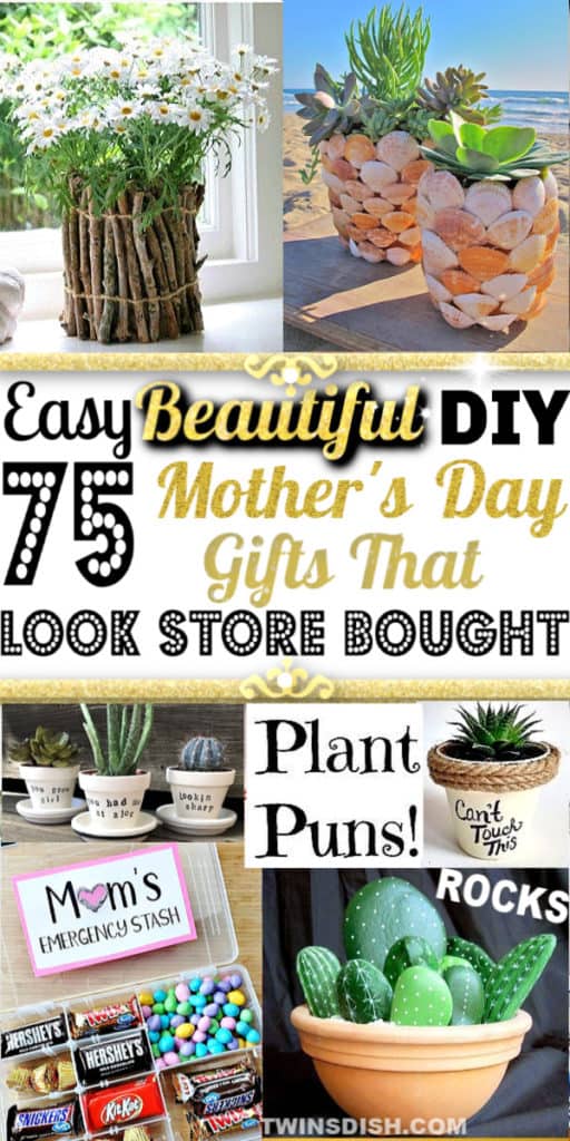 Easy DIY Mother's Day craft gifts kids can make. Great budget mother's day cards, gifts, and kids crafts ideas for the home and garden. #GiftIdeas #FarmHouseDecor