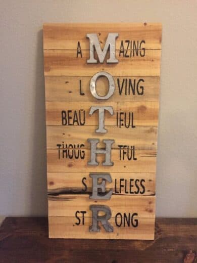 Easy DIY Mother's Day gift Wood Craft Sign. 