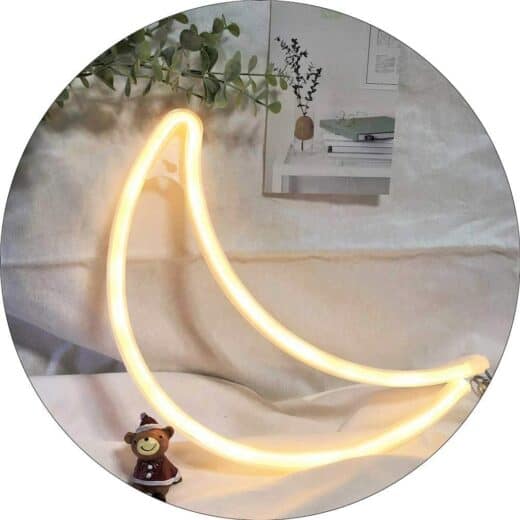 Moon Neon sign for Bedroom or dorm wall decor