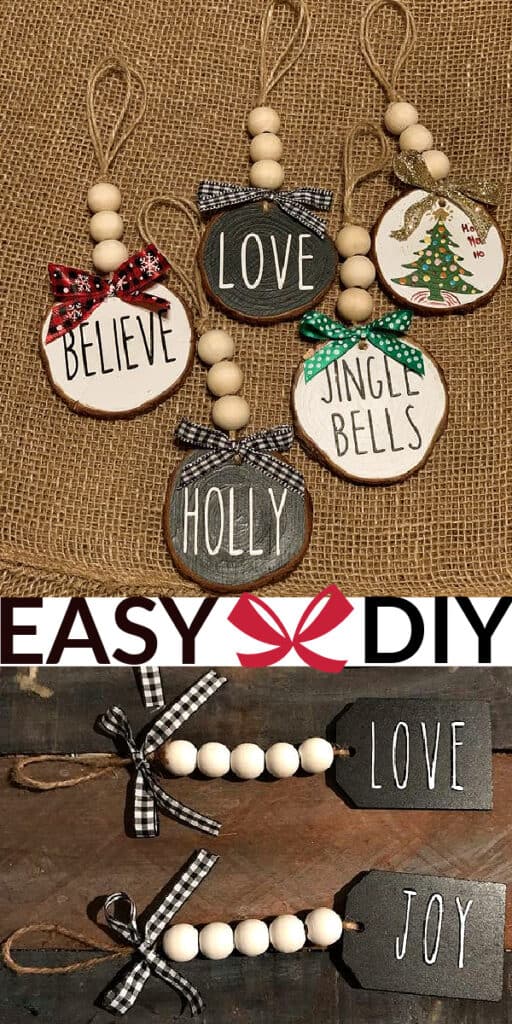 DIY Wood Bead Tree Ornaments