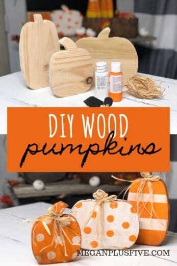 Table top Wood Pumpkin Dollar Store Fall Craft