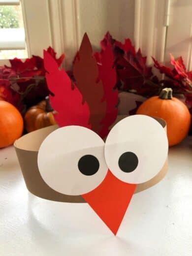 Paper Turkey Headbands Kids Thanksgiving Craft