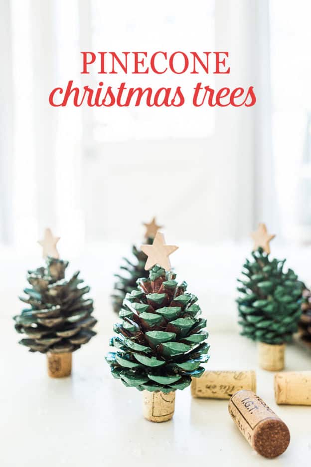 Easy DIY Pinecone Christmas Trees Craft