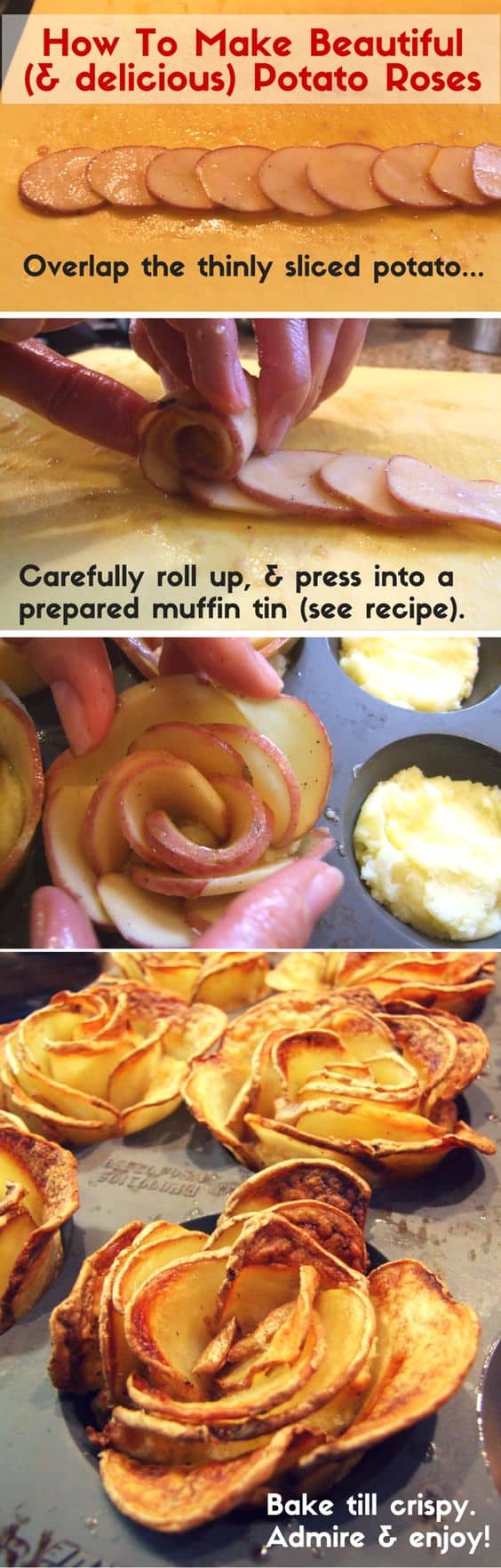 Easy DIY Potato Roses perfect for a romantic Valentines Day dinner. DIY boyfriend gifts