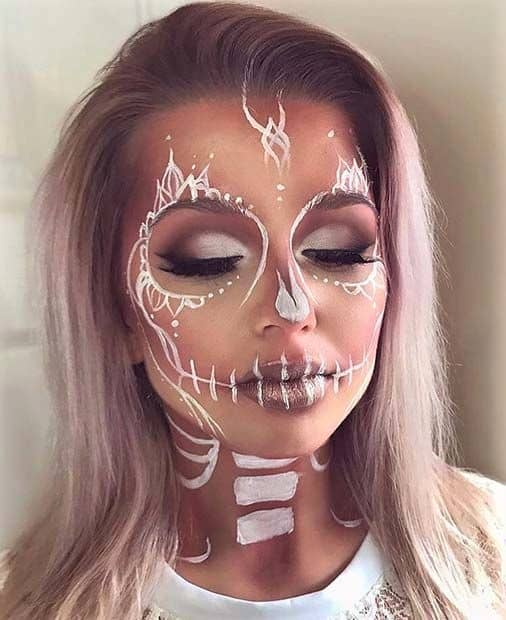 Pretty Skeleton Costume Make Up