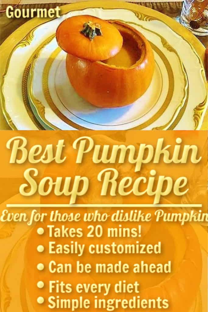 Best healthy Pumpkin Soup recipe using canned pumpkin and coconut milk. Easy Fall or Thanksgiving recipe that tastes gourmet.