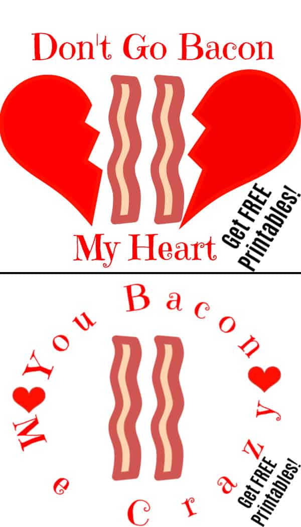 Valentine's Day Bacon Puns, Food Puns, FREE Printables / Ultimate DIY Guide To Valentine's Day / Gifts for Him / DIY Boyfriend Gifts / Heart Shaped Food / Valentines Day Crafts / DIY