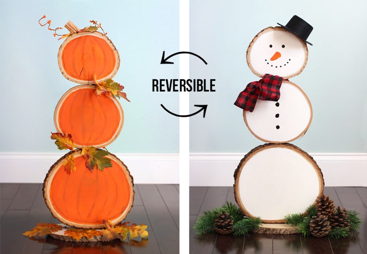 Reversible Wood Front porch decor for Fall and Winter