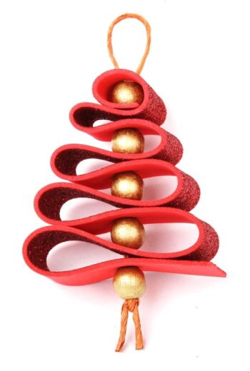 DIY Ribbon and Bead Tree Christmas Ornament