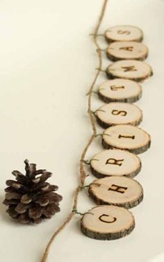 DIY Wood Slice Christmas Garland