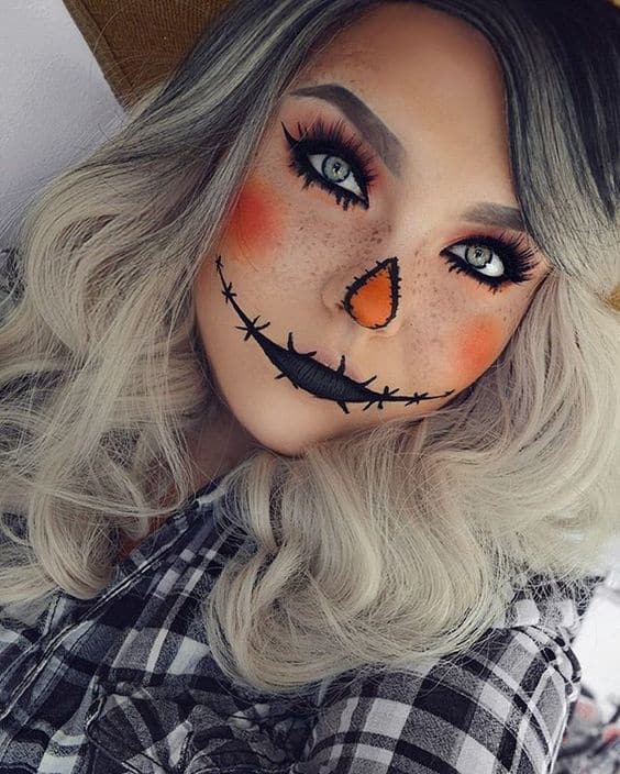 Easy Last Minute DIY Halloween Make Up, ScareCrow