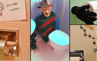 Easy DIY Halloween Party bathroom Decorations that will scare the crap out of your guests
