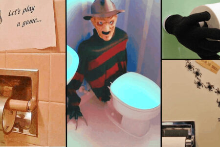 Easy DIY Halloween Party bathroom Decorations that will scare the crap out of your guests