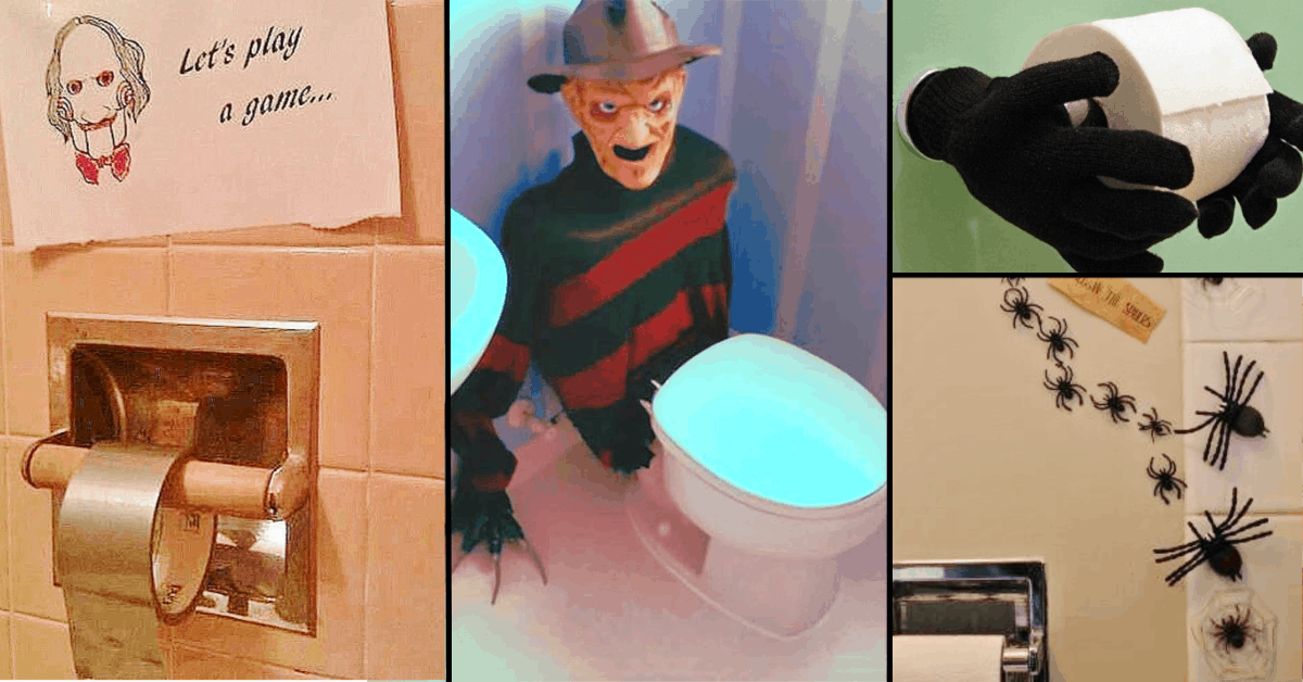 Easy DIY Halloween Party bathroom Decorations that will scare the crap out of your guests