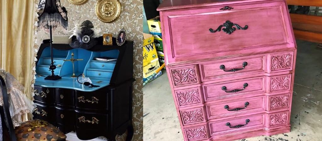Secretary desks, the perfect home office solution on a budget for small spaces like dorms, apartments, and bedrooms.