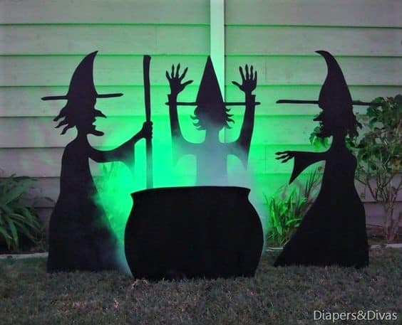 Shadow Witches Front Yard Halloweendecor