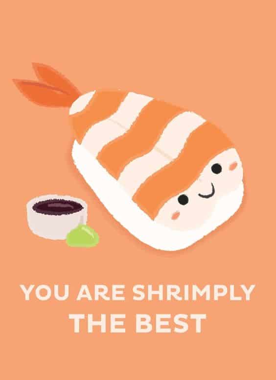 You Are Shrimply The Best food pun for a quick, easy, and clever Valentines Day gift idea for him with dinner! DIY boyfriend gifts