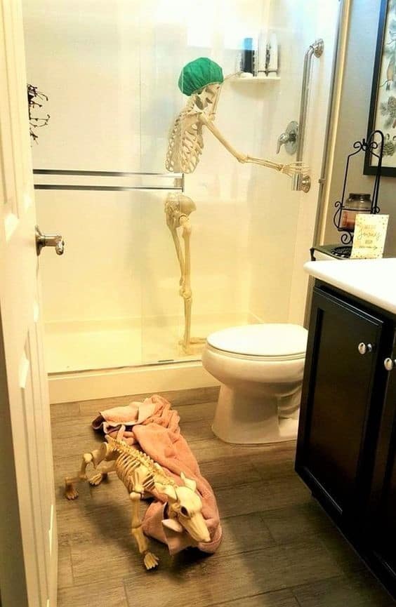 Skeleton Bathroom Halloween Decorations