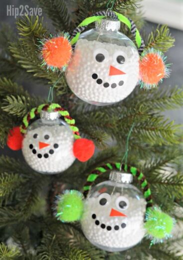 DIY Snowman Clear ball Christmas ornament