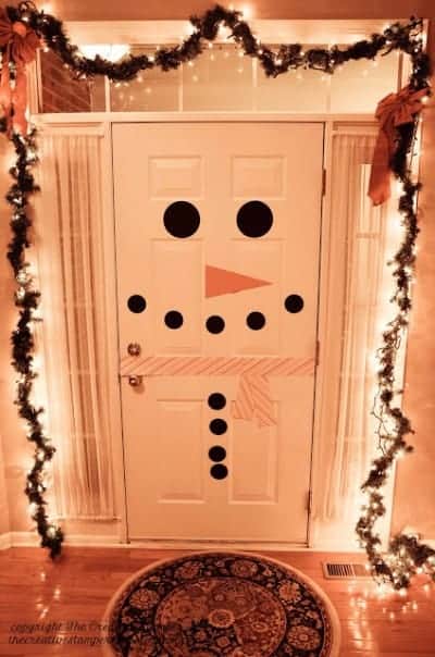 Easy DIY Snowman Door Decoration