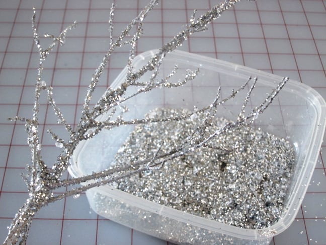 Easy DIY Glitter Branch Christmas Decor idea and craft