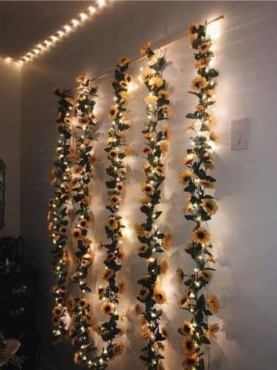 Sunflower Vine fairy and LED strip lights