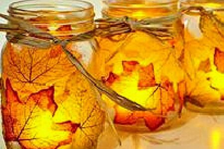 Easy DIY Fall Votive Craft with Leaves