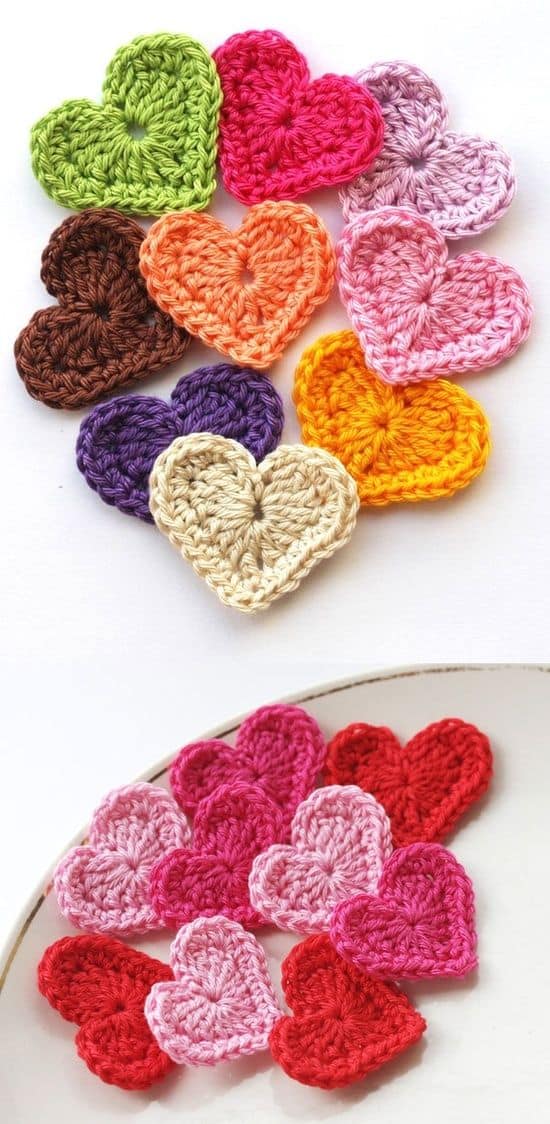 Easy DIY Valentines Day Crotchet Hearts , from the Ultimate DIY Valentines Day Guide, gifts for him, boyfriend gifts, Valentines Day decor, crafts, kids, for her.