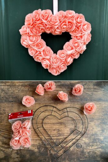 DIY Dollar Store Valentines Day Wreath