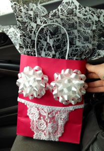 Easy DIY Valentines Day Sexy & Funny Lingerie Gift Bag , from the Ultimate DIY Valentines Day Guide, gifts for him, DIY boyfriend gifts, Valentines Day decor, crafts, kids, for her