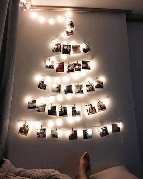 Wall Photo Christmas Tree Decoration with lights