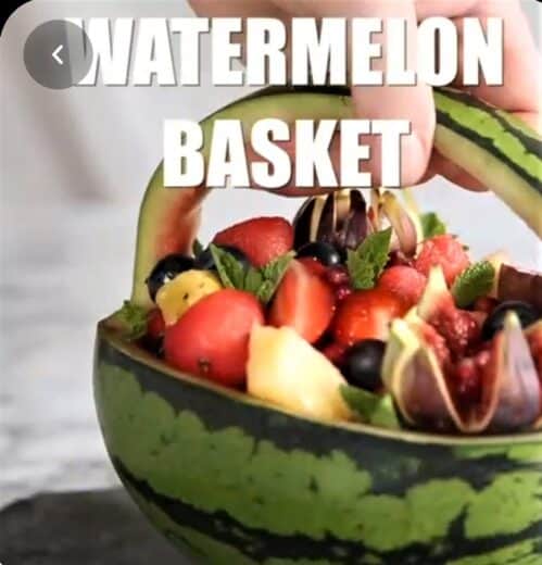 DIY Watermelon basket Graduation Party Fruit Food