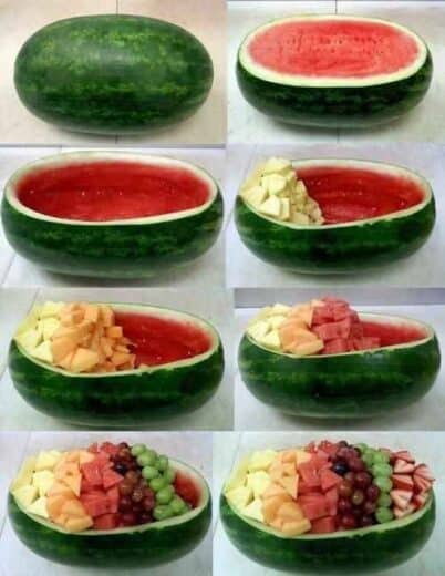 Watermelon Bowl fruit salad Graduation Party Food