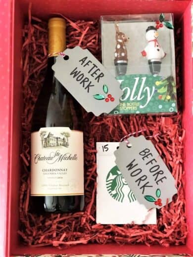 Christmas Survival Wine and Coffee Gift basket