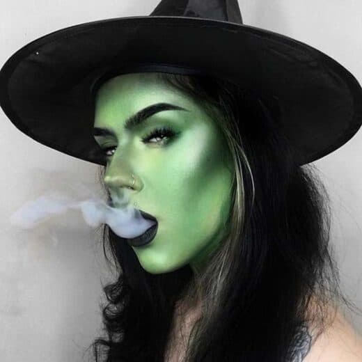 Green Witch costume make up