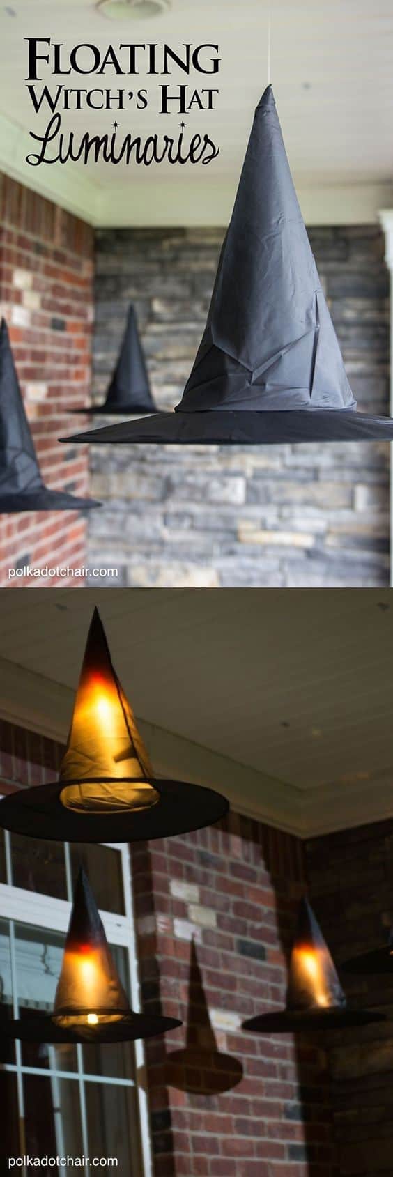 Dollar Store Witches Hat Luminaries Halloween Decor