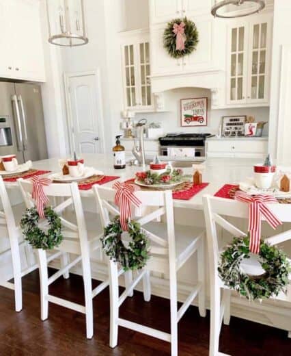 Farmhouse Glam Christmas decor for kitchen