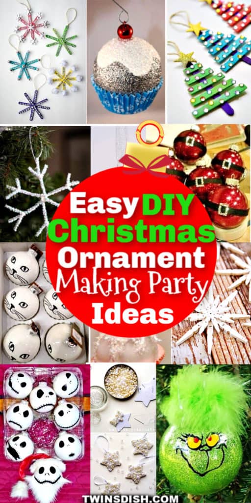 Easy DIY Christmas Party Ideas for Ornaments #Crafts #ChristmasOrnaments