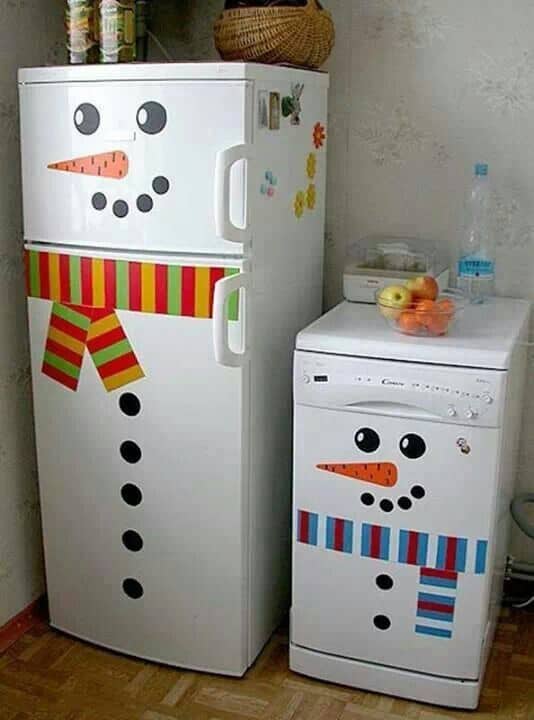 Easy DIY Chrostmas Decor Snowman Fridge 