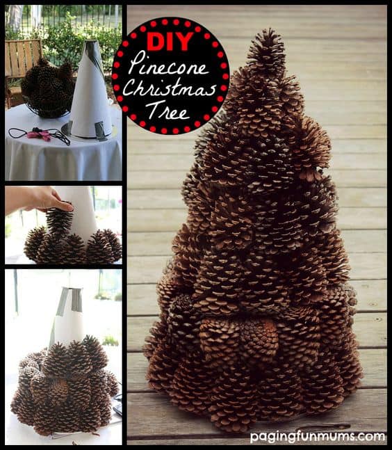 How to make: Easy DIY Christmas Decorations using pinecones. Perfect Christmas or winter decoration, DIY gift, craft, or wedding centerpiece. Great Budget decor ideas for the home. #Christmas #Wedding #Pinecones #ChristmasTreeIdeas