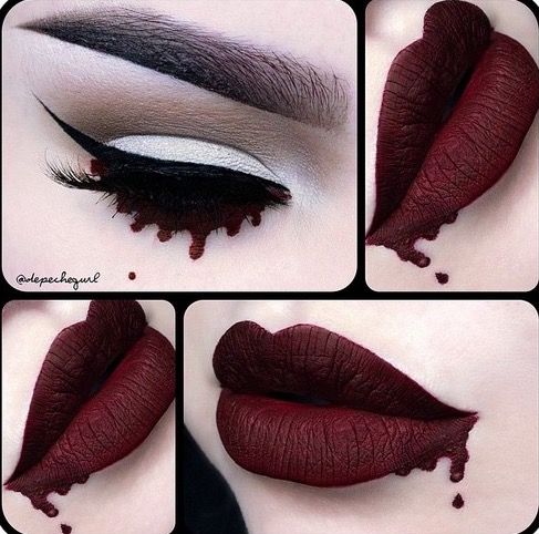 Easy DIY Halloween Make Up Costumes, dripping blood, crying blood, vampire idea