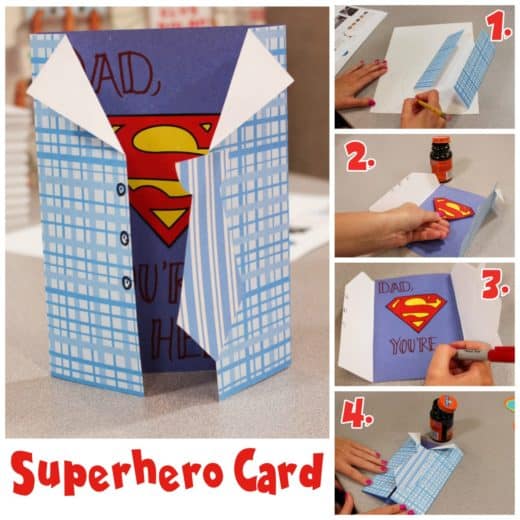 DIY Super Hero Father's Day card craft