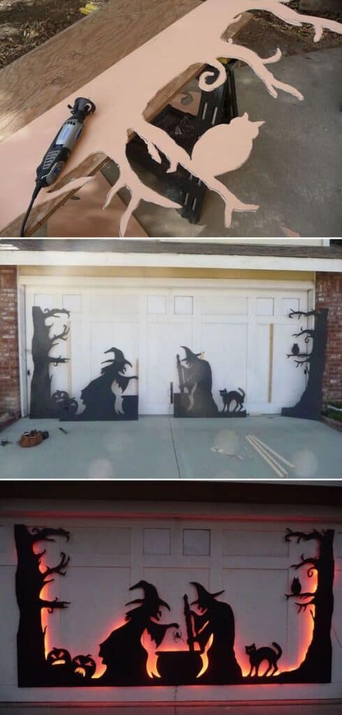 Garage Door Witches Decor