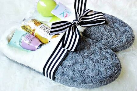 Slippers gift basket idea