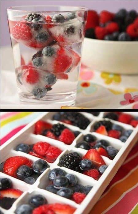 Patriotic fruit water. Easy DIY 4th of July Party ideas for food and drink. On a budget, red, white, and blue #Patriotic