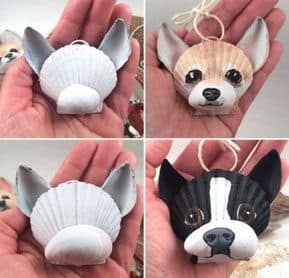 Easy DIY Dog Seashell Christmas Ornament craft, and gift idea. Great for kids, teens, friends, teachers, and ornament making party.